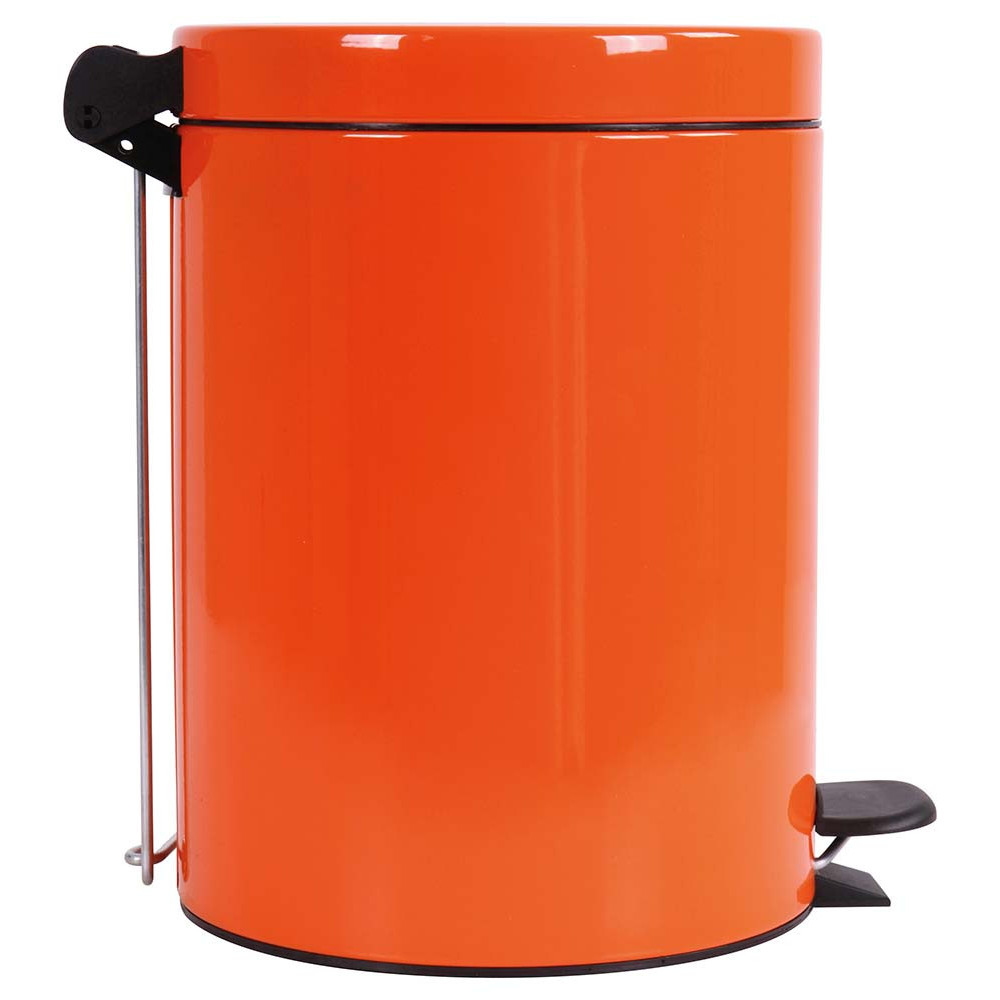 Poubelle salle de bain à pédale 5L Orange Clémentine
