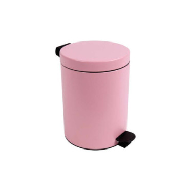 Poubelle salle de bain à pédale 5L Rose Dragée