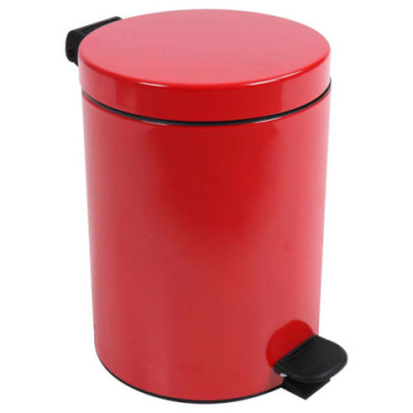 Poubelle salle de bain à pédale 5L Rouge Groseille