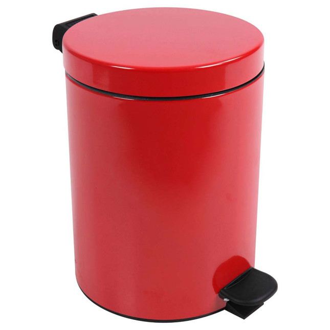 Poubelle salle de bain à pédale 5L Rouge Groseille