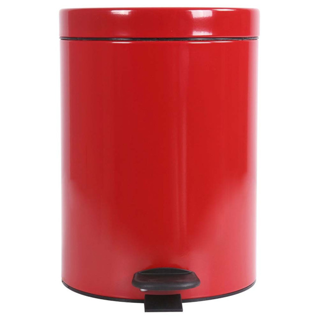 Poubelle salle de bain à pédale 5L Rouge Groseille
