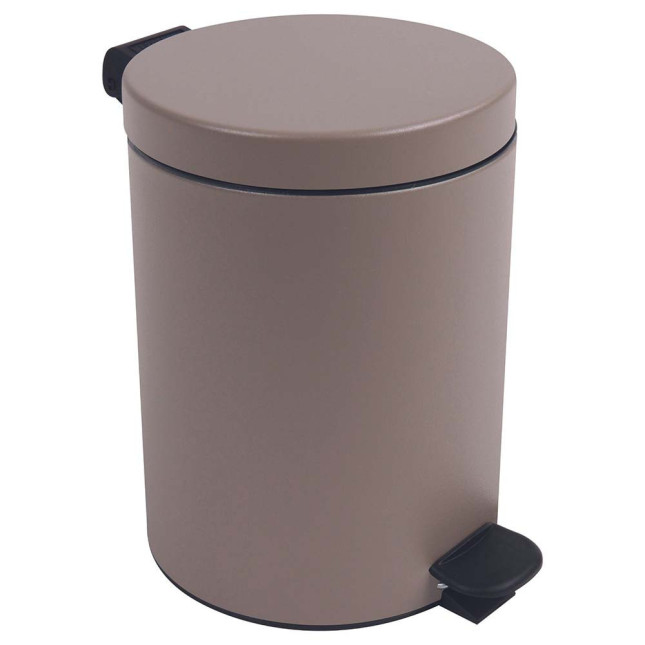 Poubelle salle de bain à pédale 5L Taupe