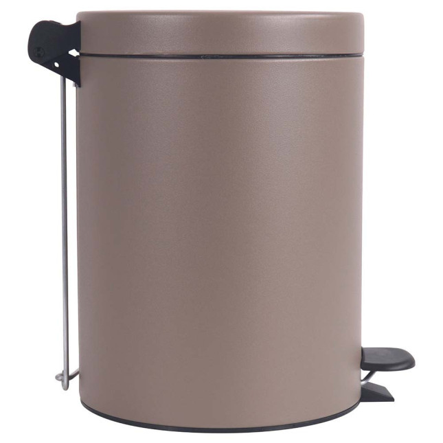 Poubelle salle de bain à pédale 5L Taupe