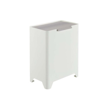 Poubelle cuisine de tri sélectif 2x20L avec seaux Blanc Coton/Gris galet