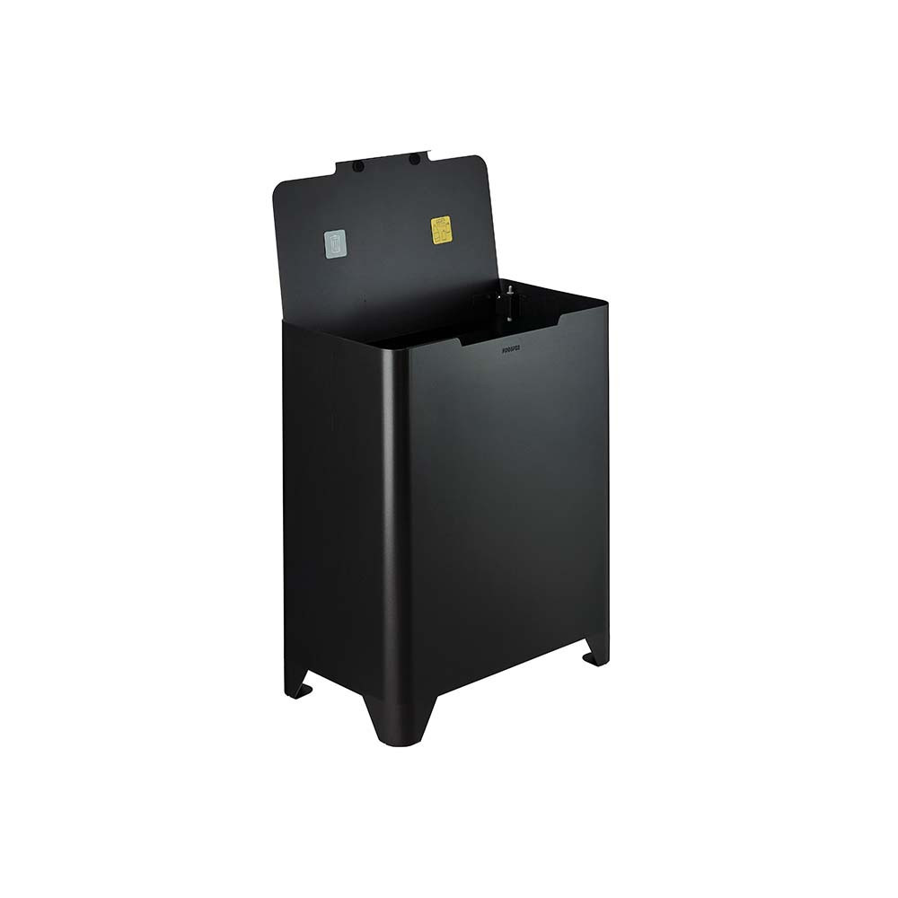 Poubelle cuisine de tri sélectif 2x20L avec seaux Noir Basalte