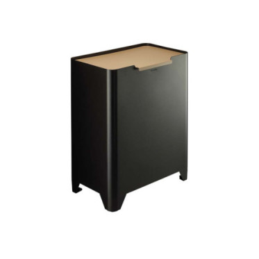 Poubelle cuisine de tri sélectif 2x20L avec seaux Noir Basalte/ Moka