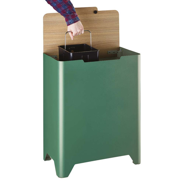 Poubelle cuisine de tri sélectif 2x20L avec seaux Vert Natura