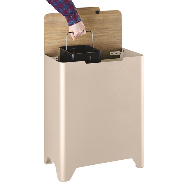 Poubelle cuisine de tri sélectif 2x20L avec seaux Beige Astral Poubelle cuisine de tri sélectif 2x20L avec seaux Beige Astral