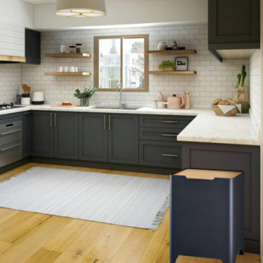 Poubelle cuisine de tri sélectif 2x30L Gris Anthracite