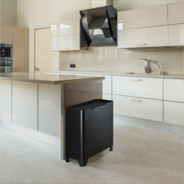 Poubelle cuisine de tri sélectif 2x30L Noir Basalte