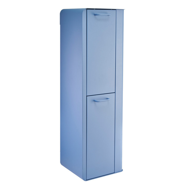 Poubelle cuisine de tri sélectif 2x20L avec seaux Bleu Lavande