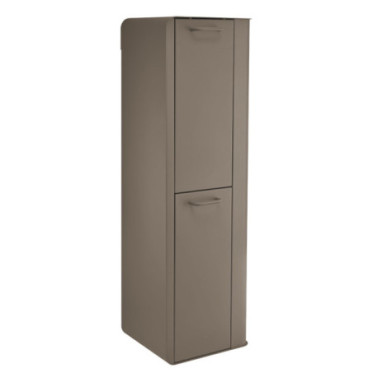 Poubelle cuisine de tri sélectif 2x20L avec seaux Taupe
