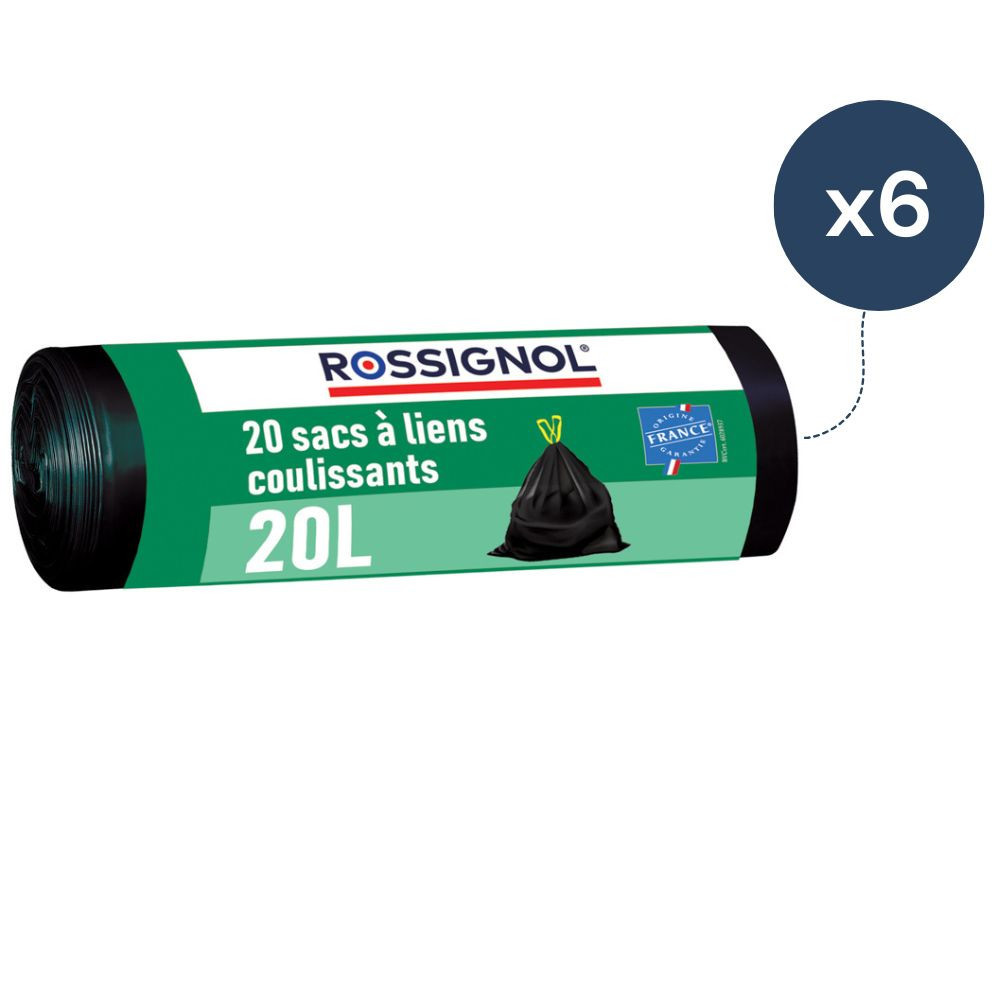 Lot de 6 rouleaux de 20 sacs-poubelle 20L - 120 sacs