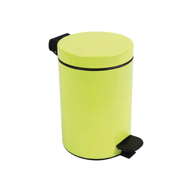 Poubelle de salle de bain à pédale 3L Jaune Fluo Poubelle de salle de bain à pédale 3L Jaune Fluo