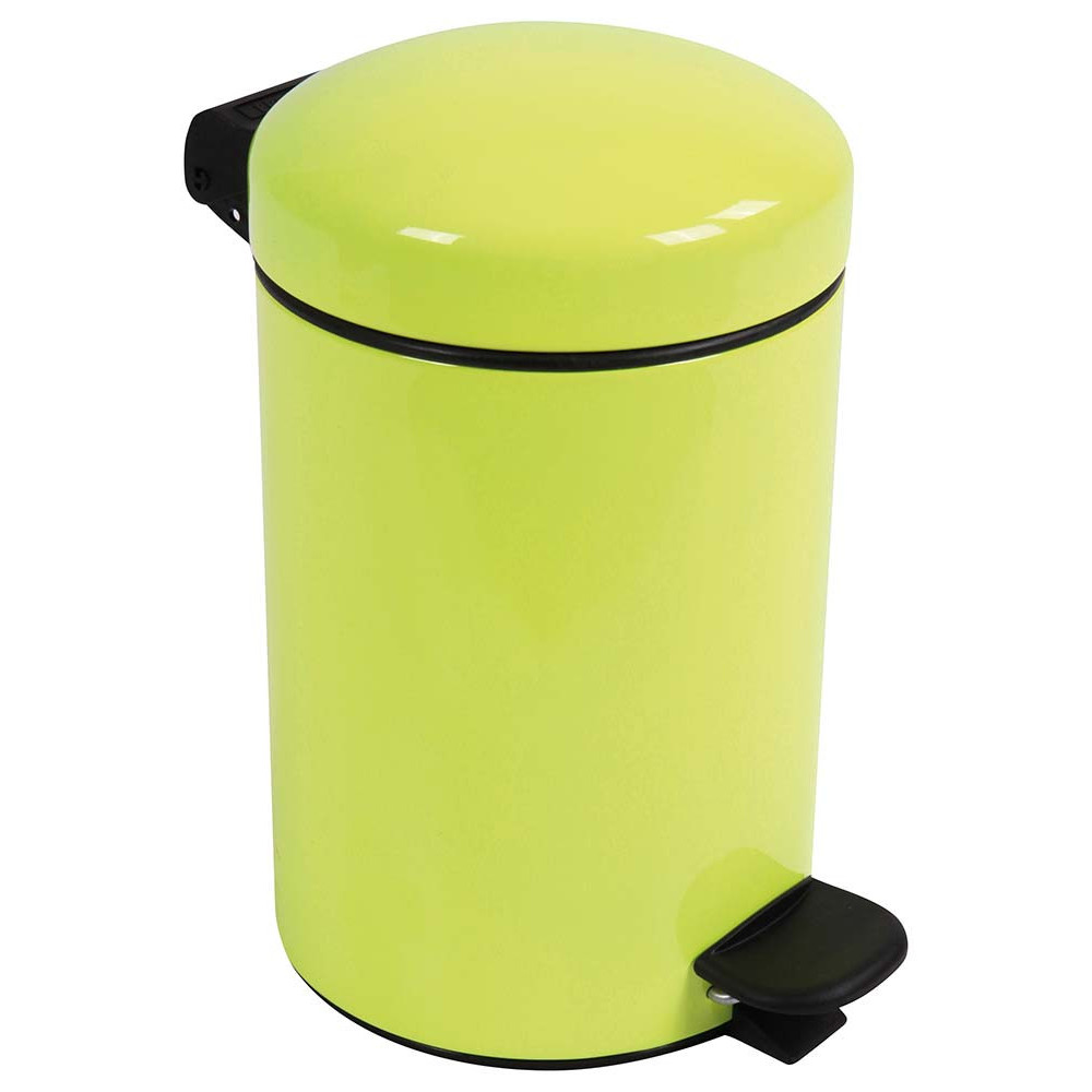 Poubelle de salle de bain à pédale 3L Jaune Fluo Poubelle de salle de bain à pédale 3L Jaune Fluo