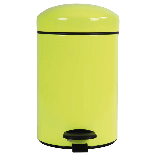 Poubelle de salle de bain à pédale 3L Jaune Fluo Poubelle de salle de bain à pédale 3L Jaune Fluo
