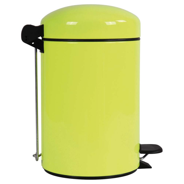 Poubelle de salle de bain à pédale 3L Jaune Fluo Poubelle de salle de bain à pédale 3L Jaune Fluo