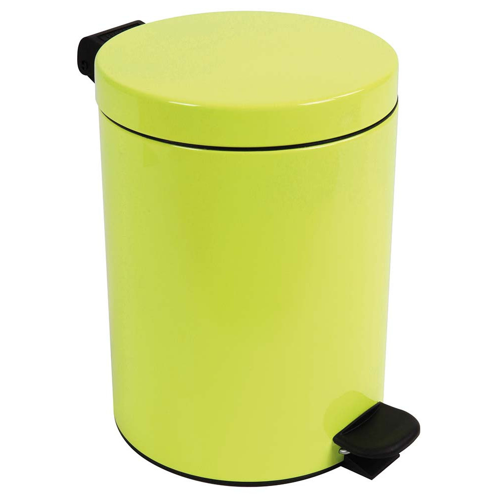 Poubelle de salle de bain à pédale 5L Jaune Fluo Poubelle de salle de bain à pédale 5L Jaune Fluo
