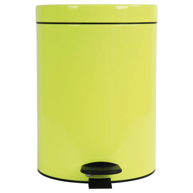 Poubelle de salle de bain à pédale 5L Jaune Fluo Poubelle de salle de bain à pédale 5L Jaune Fluo