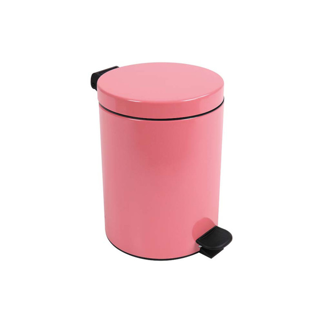 Poubelle de salle de bain à pédale 5L Rose Litchi Poubelle de salle de bain à pédale 5L Rose Litchi