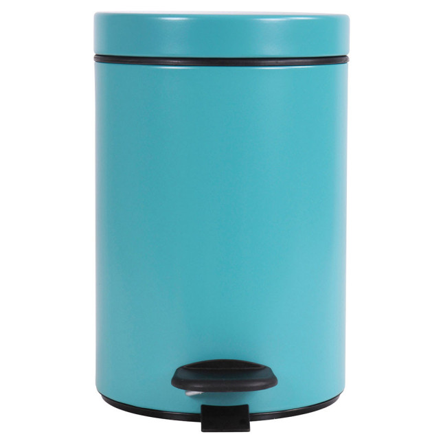 Poubelle salle de bain à pédale 3L Bleu Turquoise