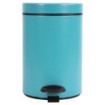 Poubelle salle de bain à pédale 3L Bleu Turquoise