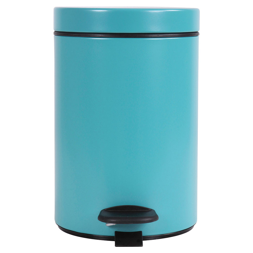 Poubelle salle de bain à pédale 3L Bleu Turquoise