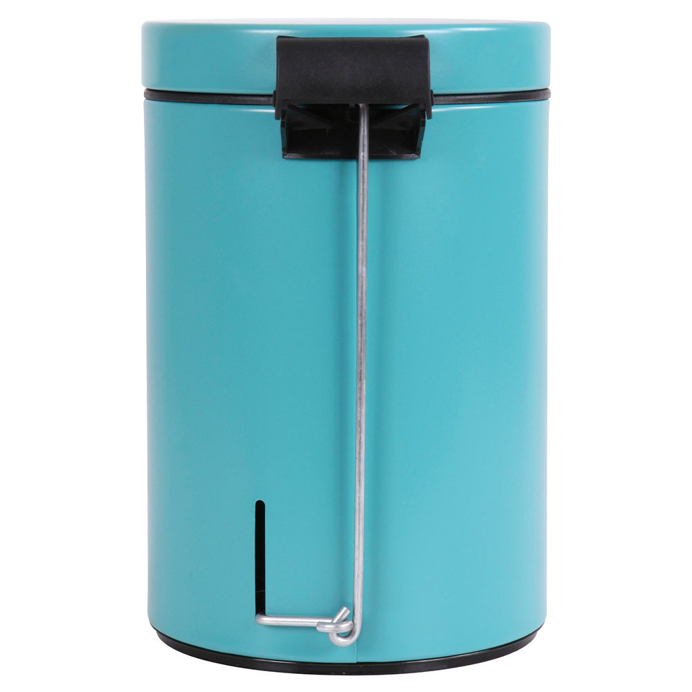 Poubelle salle de bain à pédale 3L Bleu Turquoise