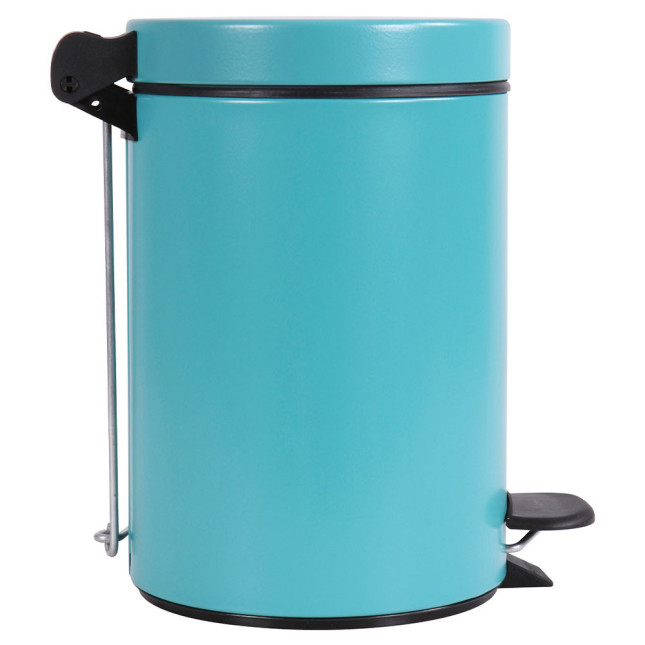 Poubelle salle de bain à pédale 3L Bleu Turquoise