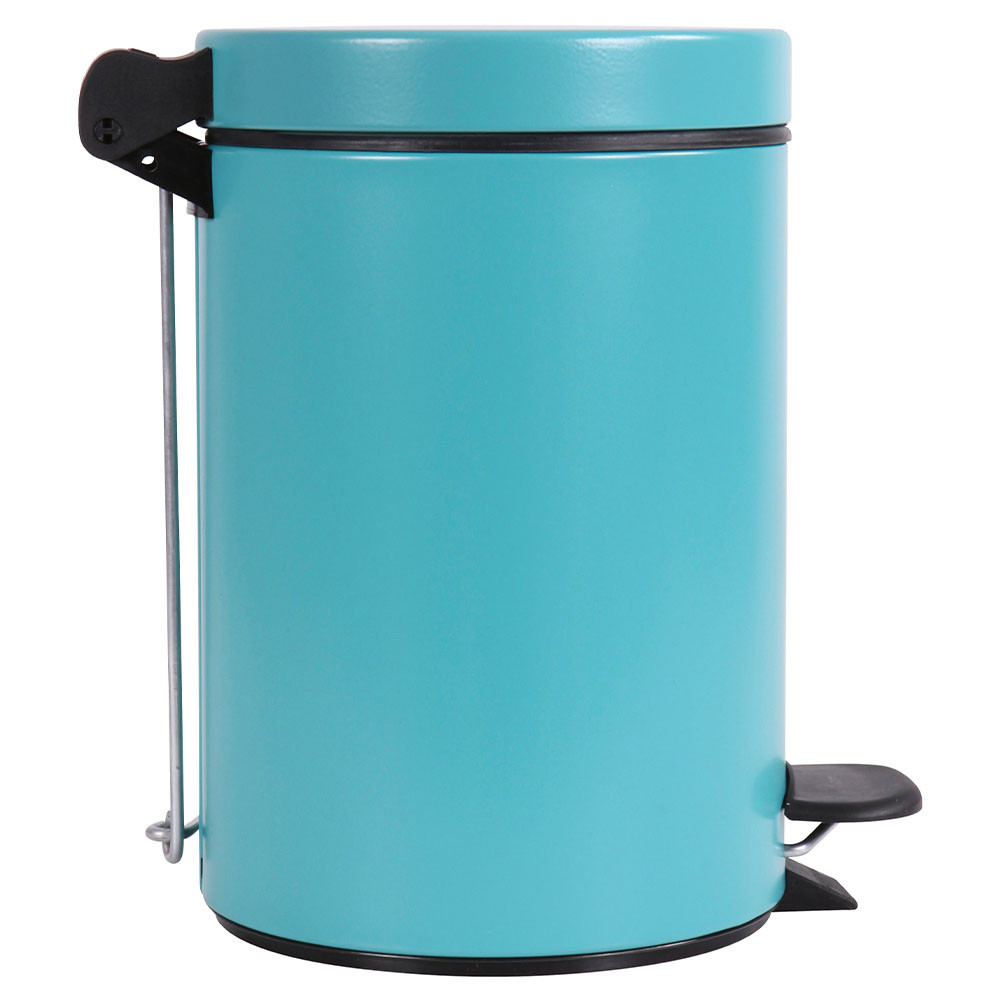 Poubelle salle de bain à pédale 3L Bleu Turquoise