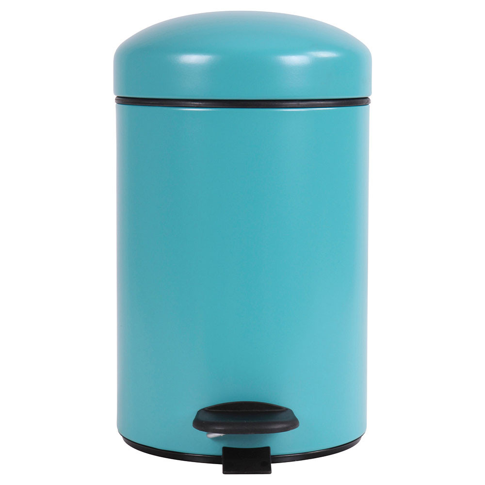 Poubelle salle de bain à pédale 3L Bleu Turquoise