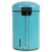 Poubelle salle de bain à pédale 3L Bleu Turquoise
