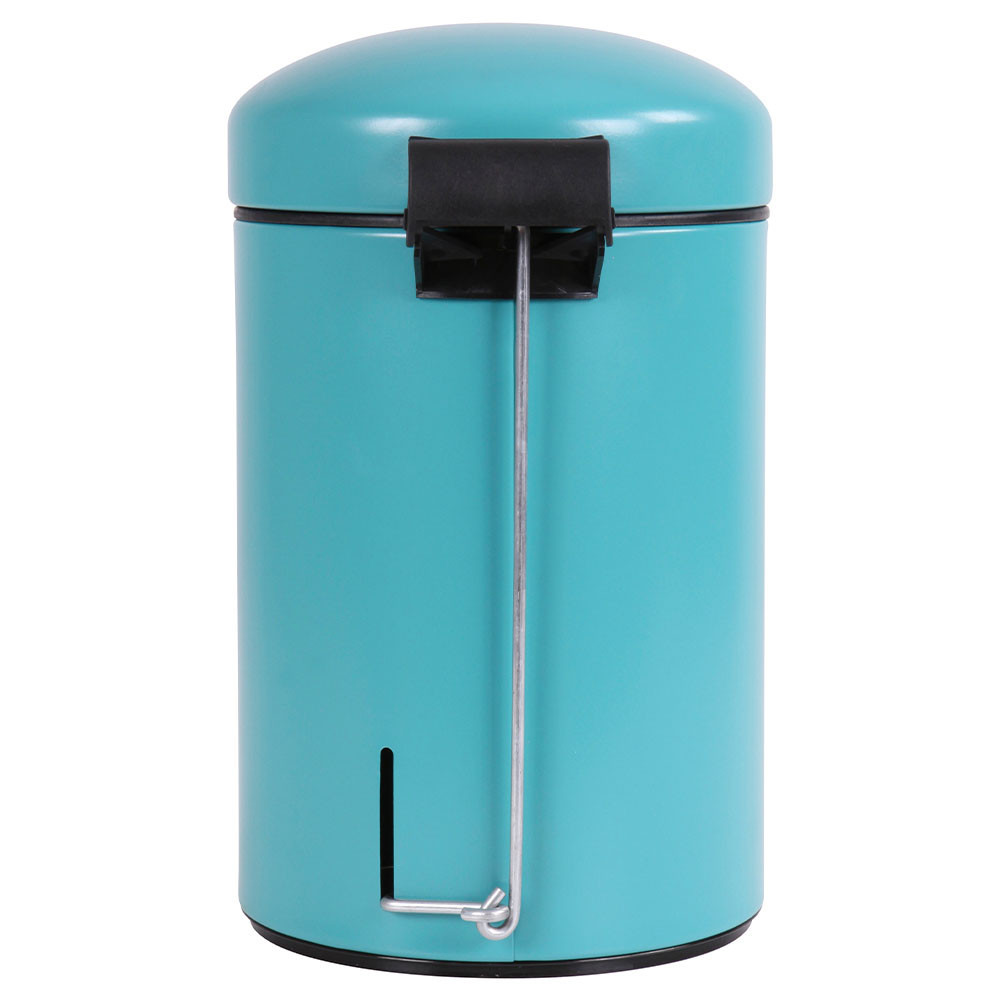 Poubelle salle de bain à pédale 3L Bleu Turquoise