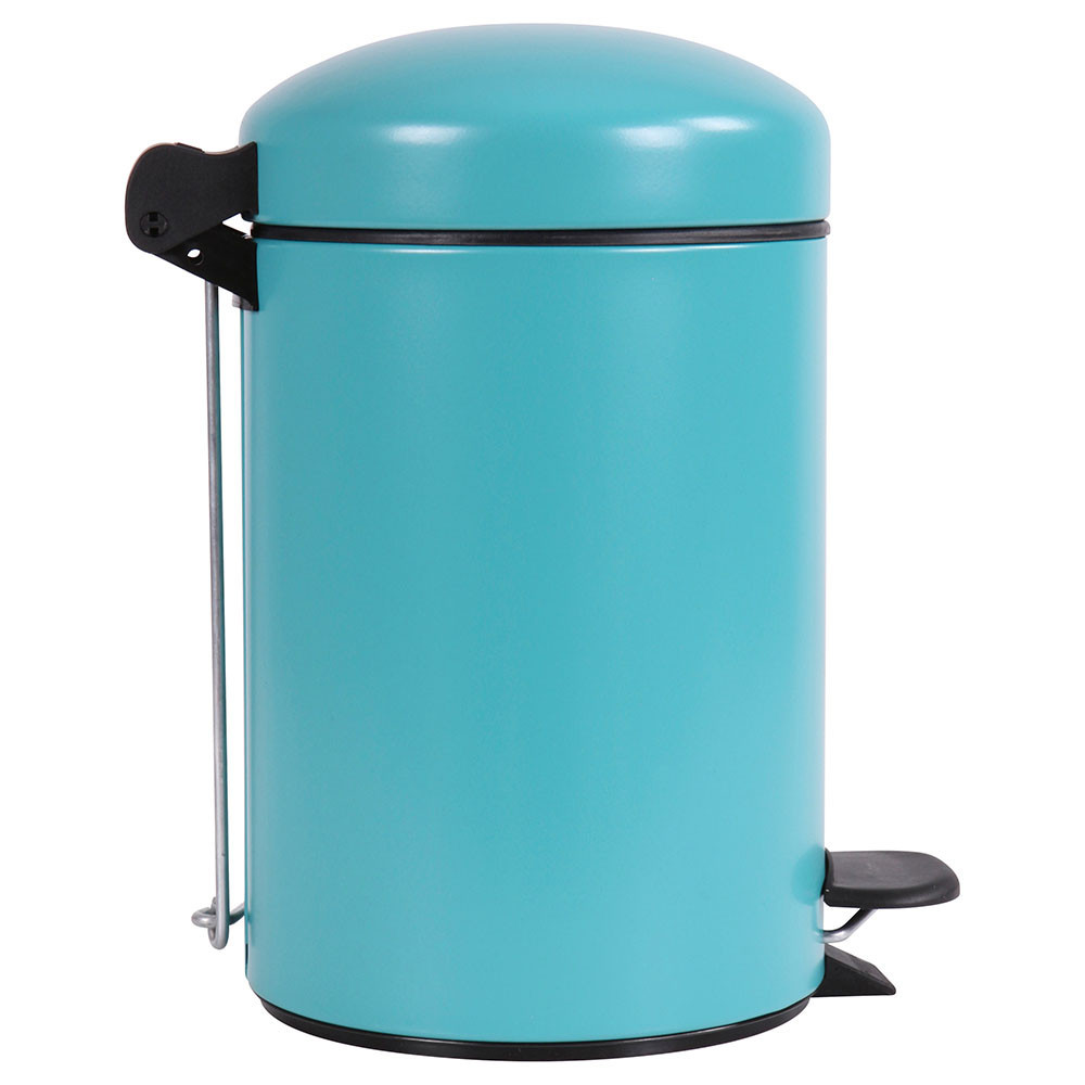 Poubelle salle de bain à pédale 3L Bleu Turquoise