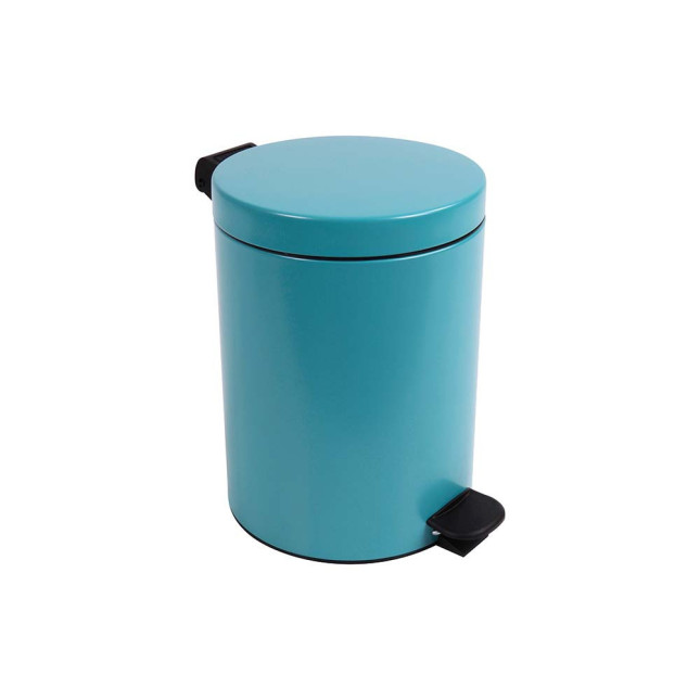 Poubelle salle de bain à pédale 5L Bleu Turquoise