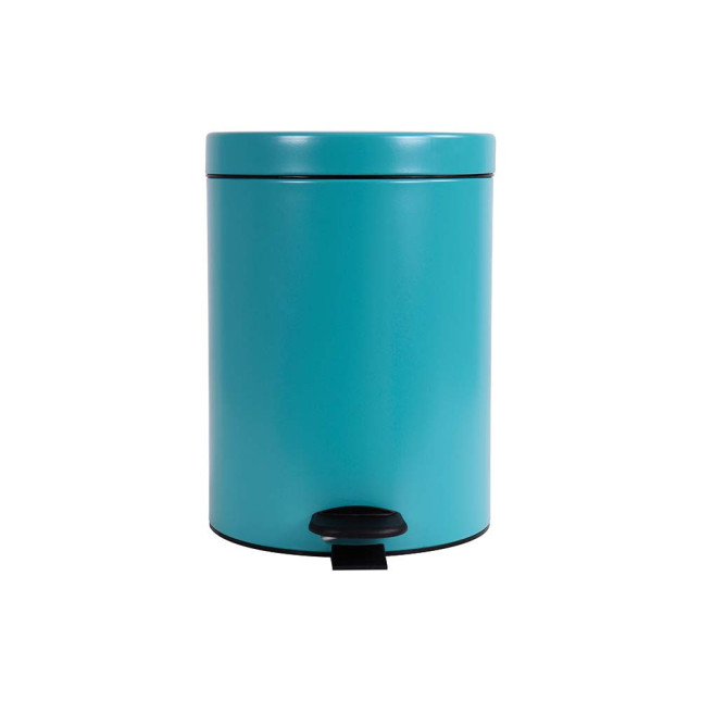 Poubelle salle de bain à pédale 5L Bleu Turquoise