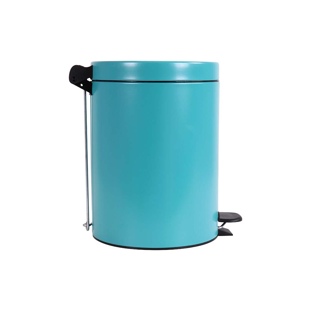 Poubelle salle de bain à pédale 5L Bleu Turquoise