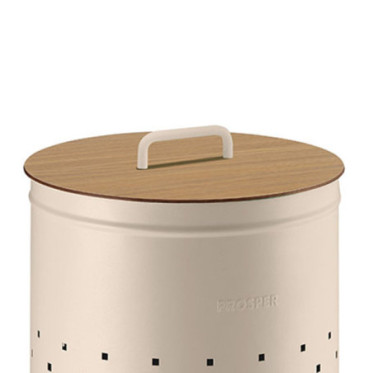 Couvercle compact HPL chêne clair avec poignée Beige Astral 45L