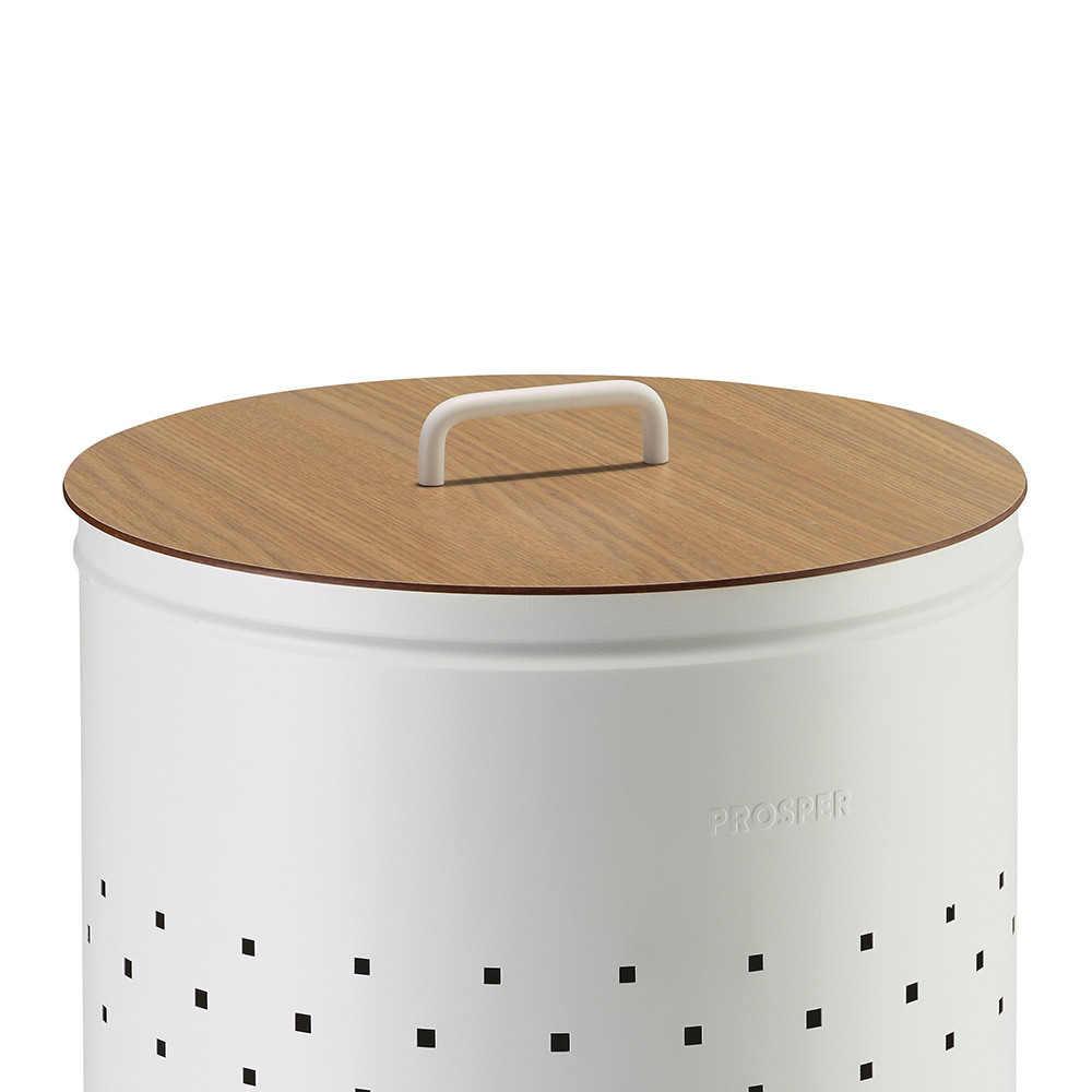 Couvercle compact HPL chêne clair avec poignée Blanc Coton 65L Couvercle compact HPL chêne clair avec poignée Blanc Coton 65L