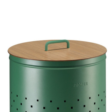 Couvercle compact HPL chêne clair avec poignée Vert Natura 65L