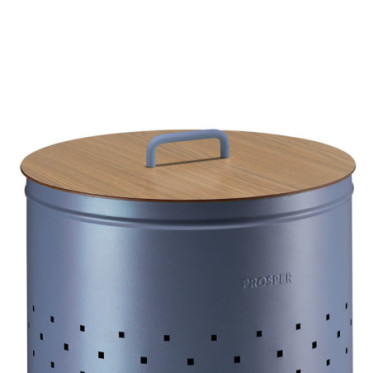 Couvercle compact HPL chêne clair avec poignée Bleu Lavande 65L