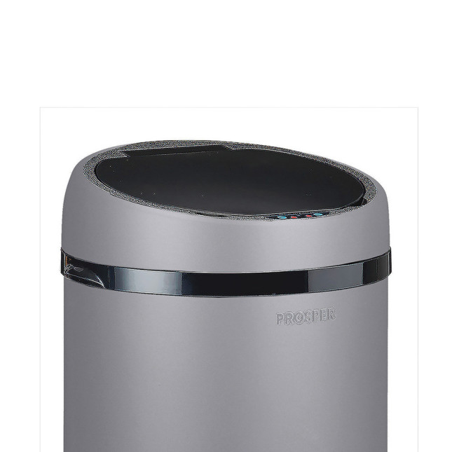 Couvercle automatique pour poubelle 45L Gris Galet