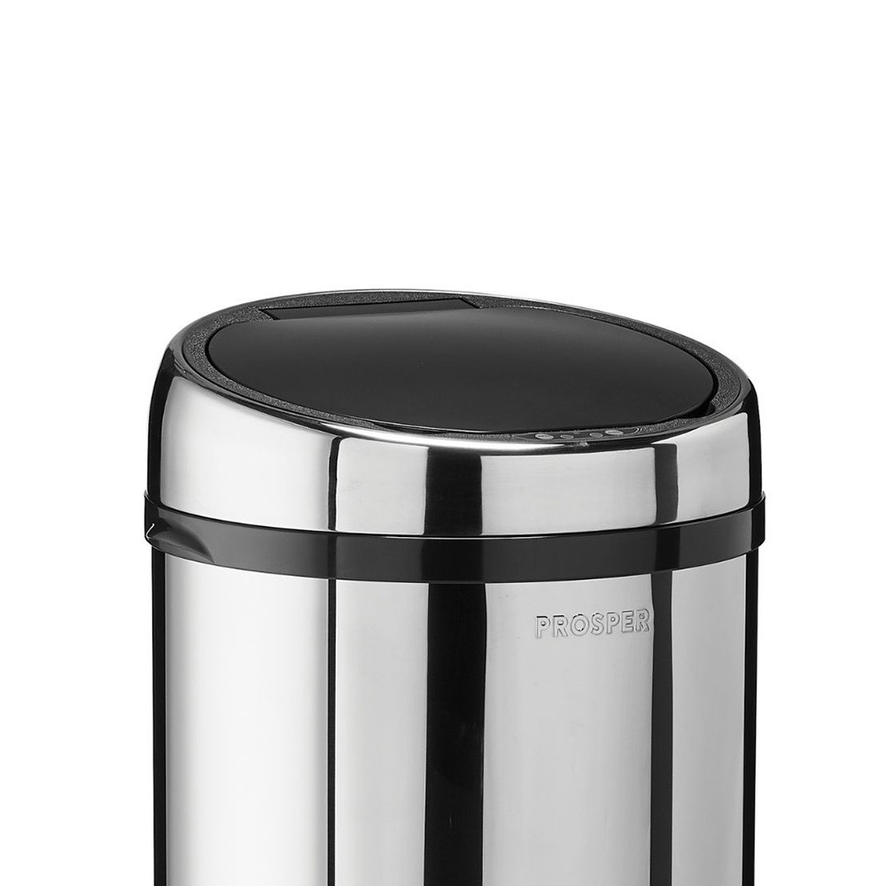 Couvercle automatique pour poubelle 45L Inox
