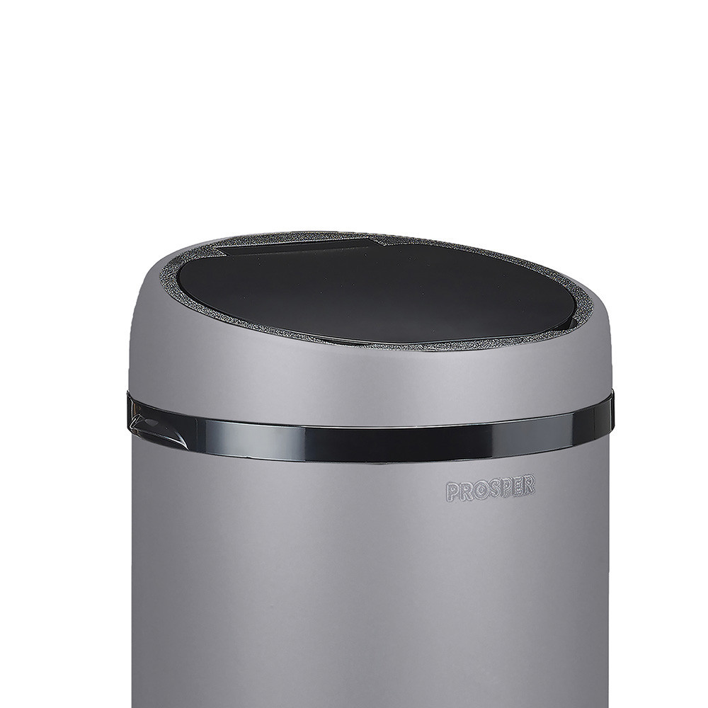 Couvercle manuel pour poubelle 45L Gris Galet
