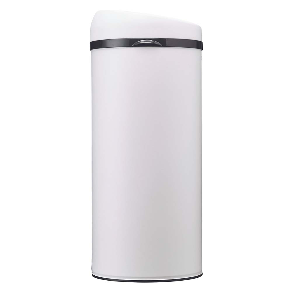 Poubelle à ouverture manuelle 45L et 10 sacs poubelle 50L Blanc Coton
