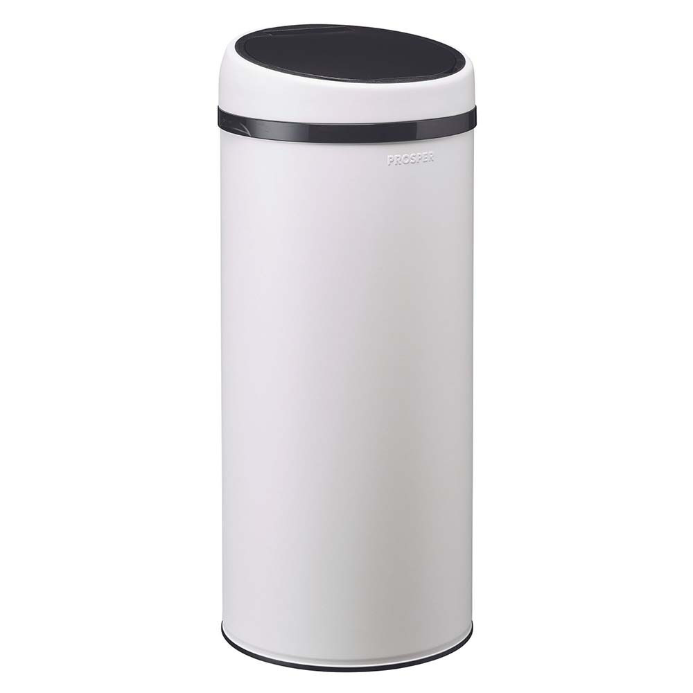 Poubelle cuisine à ouverture manuelle 45L Blanc Coton