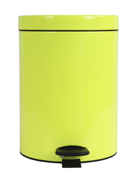 Poubelle 5L Retro Jaune Fluo