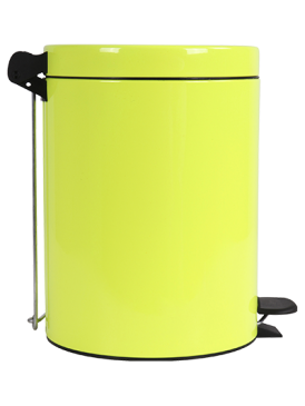 Poubelle 5L Retro Jaune Fluo