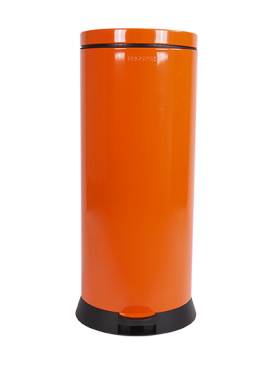 Poubelle plastique orange vintage